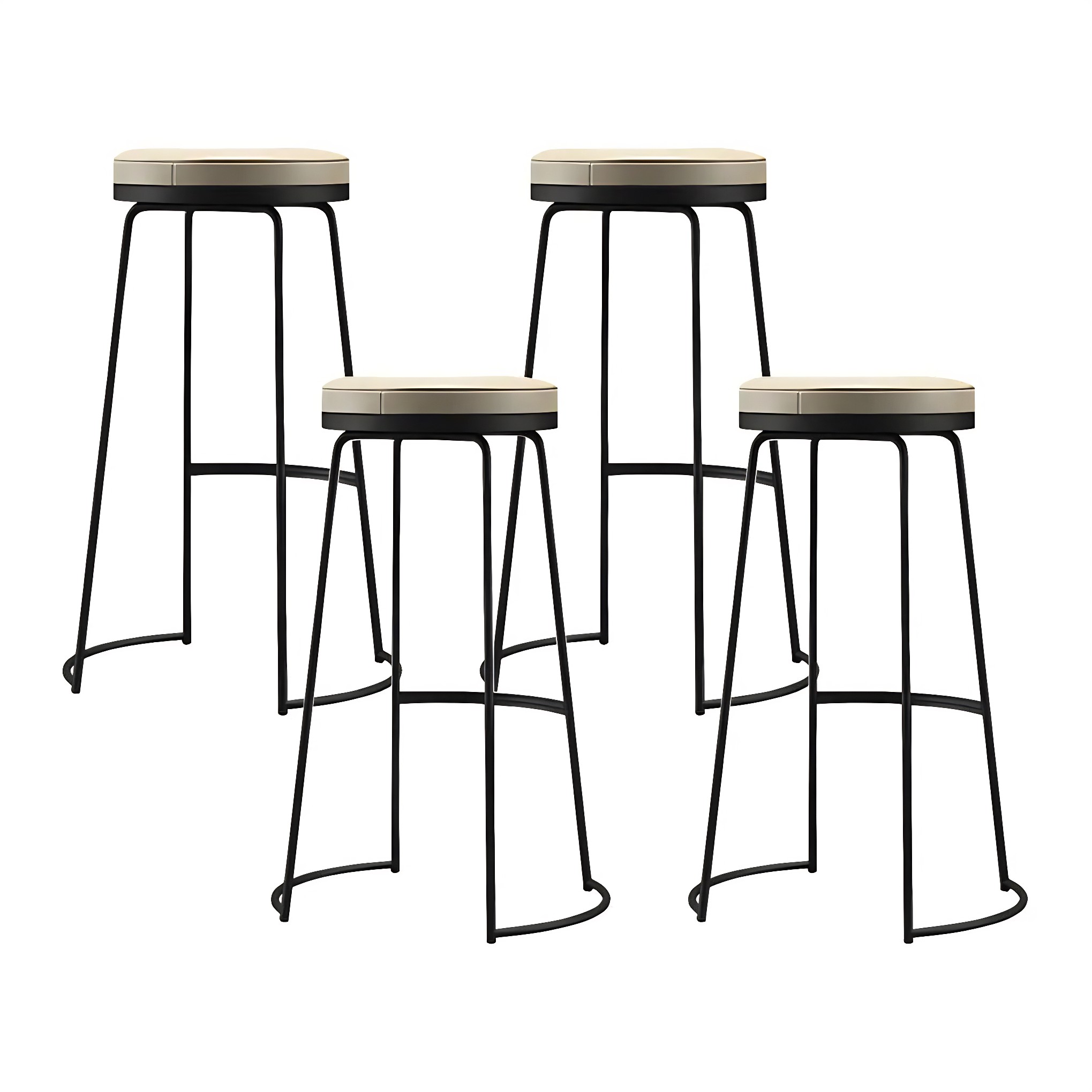 Leather Backless Sled Bar Stool