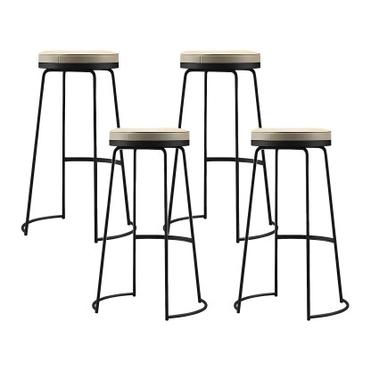 Leather Backless Sled Bar Stool