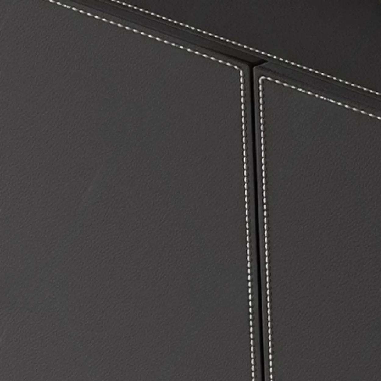 Leather Top Rectangular Black Metal Storage Console Table