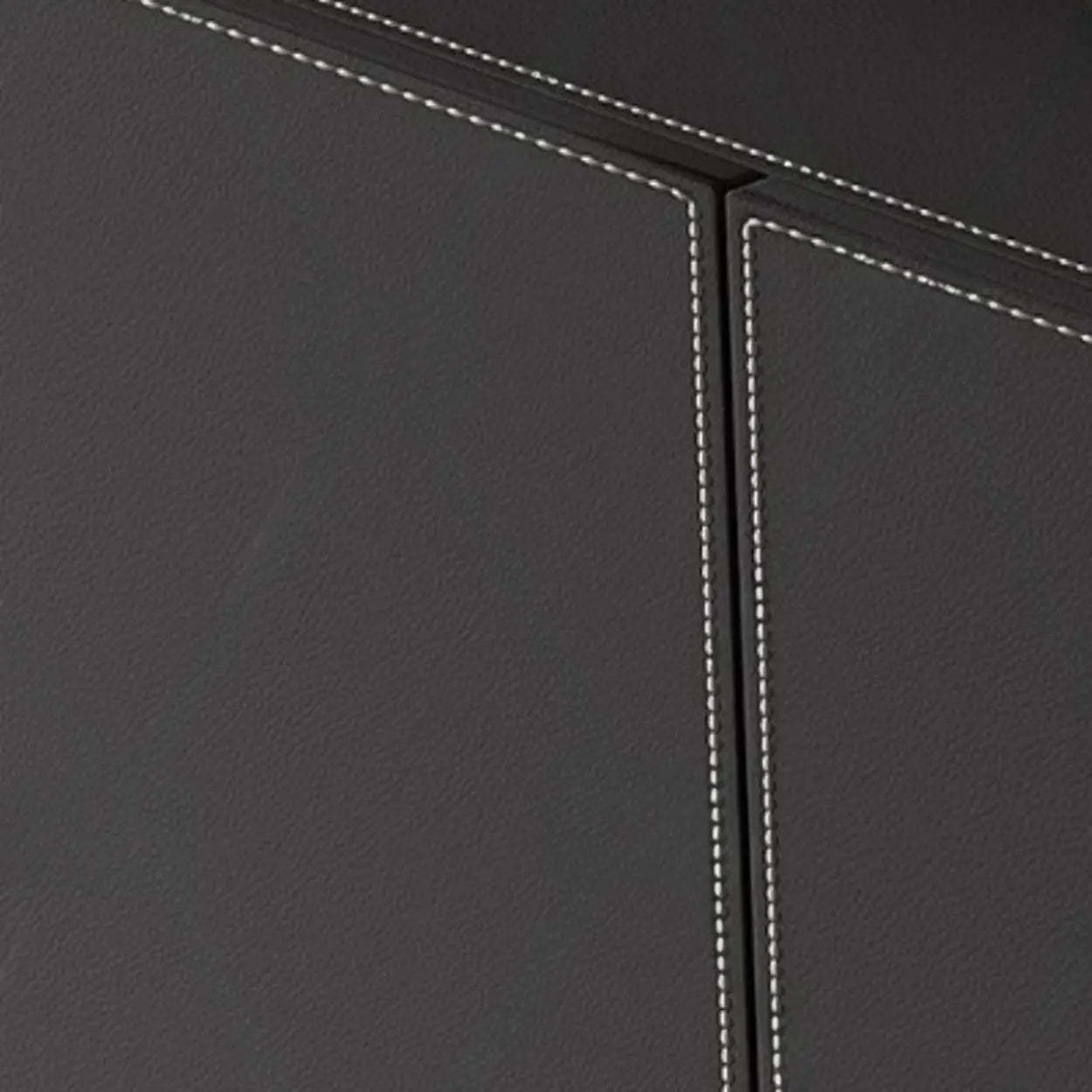 Leather Top Rectangular Black Metal Storage Console Table