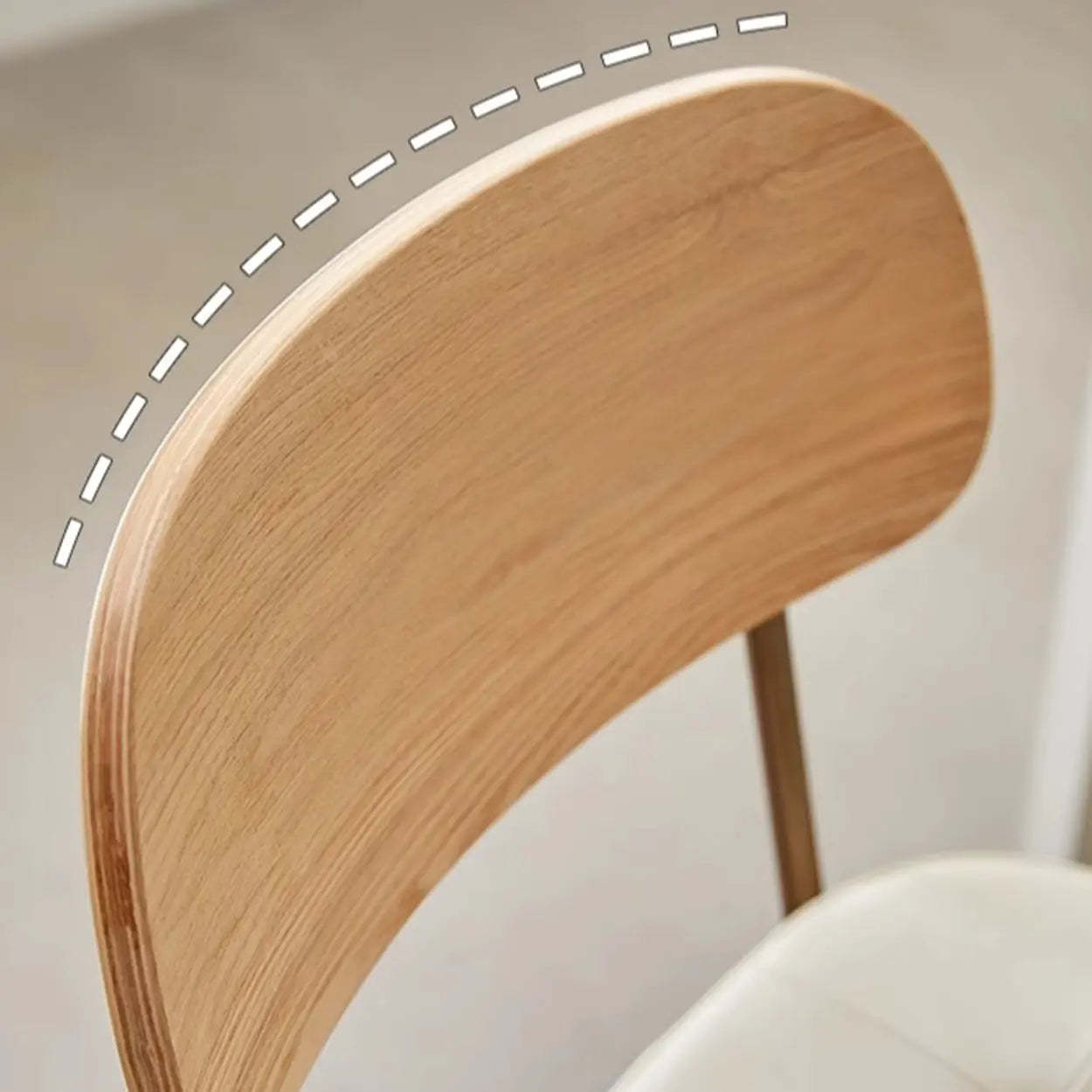 Leather Tufted Wood Bar Stool with Footrest — Grey / Natural