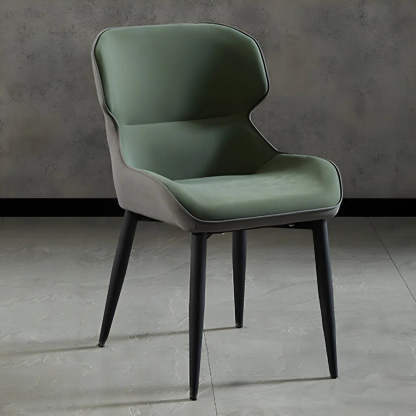 Leather Wingback Dining Chair with Metal Legs