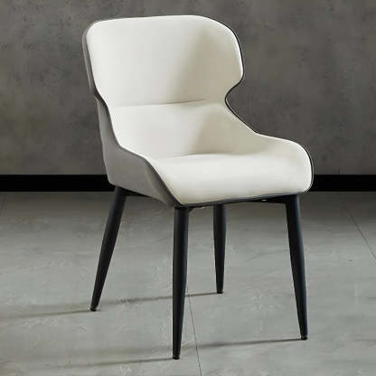 Leather Wingback Dining Chair with Metal Legs