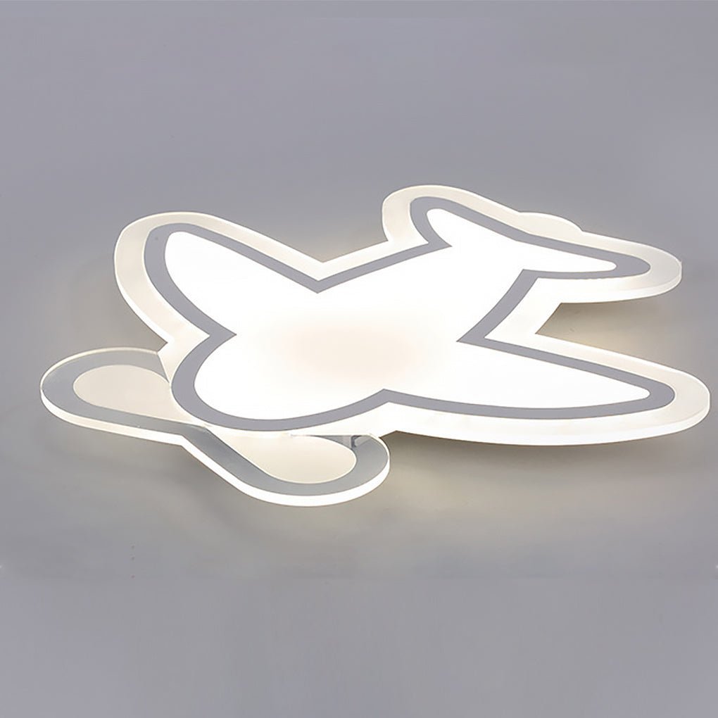 LED Aircraft White Iron Modern Flush Mount Light