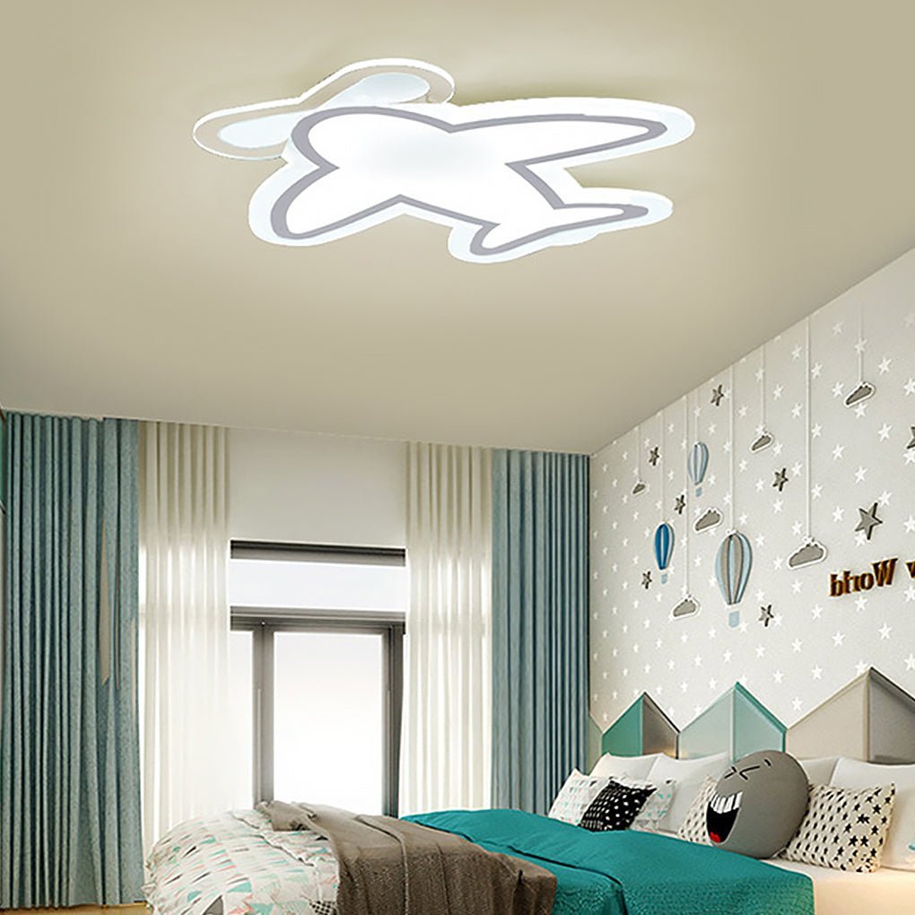 LED Aircraft White Iron Modern Flush Mount Light