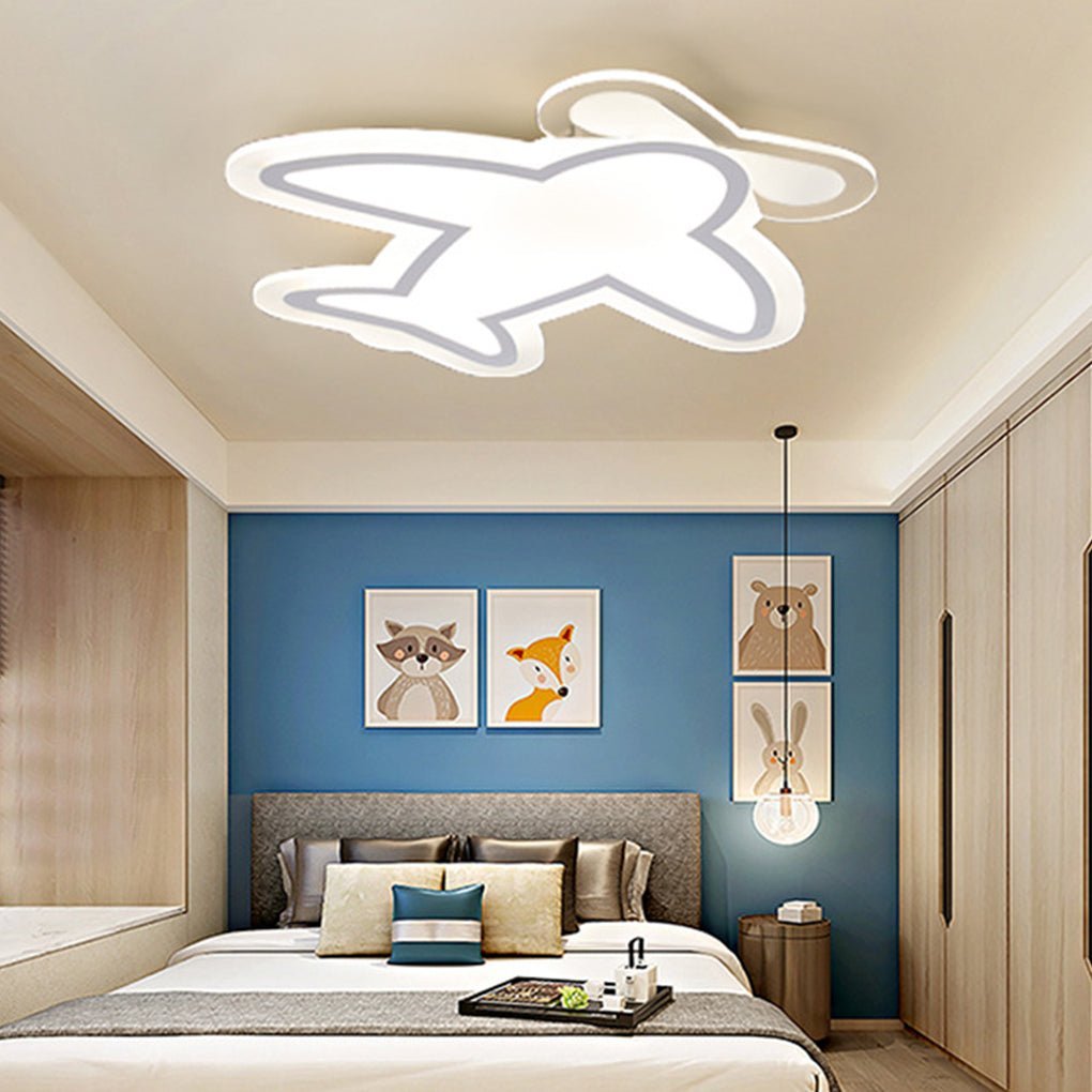 LED Aircraft White Iron Modern Flush Mount Light
