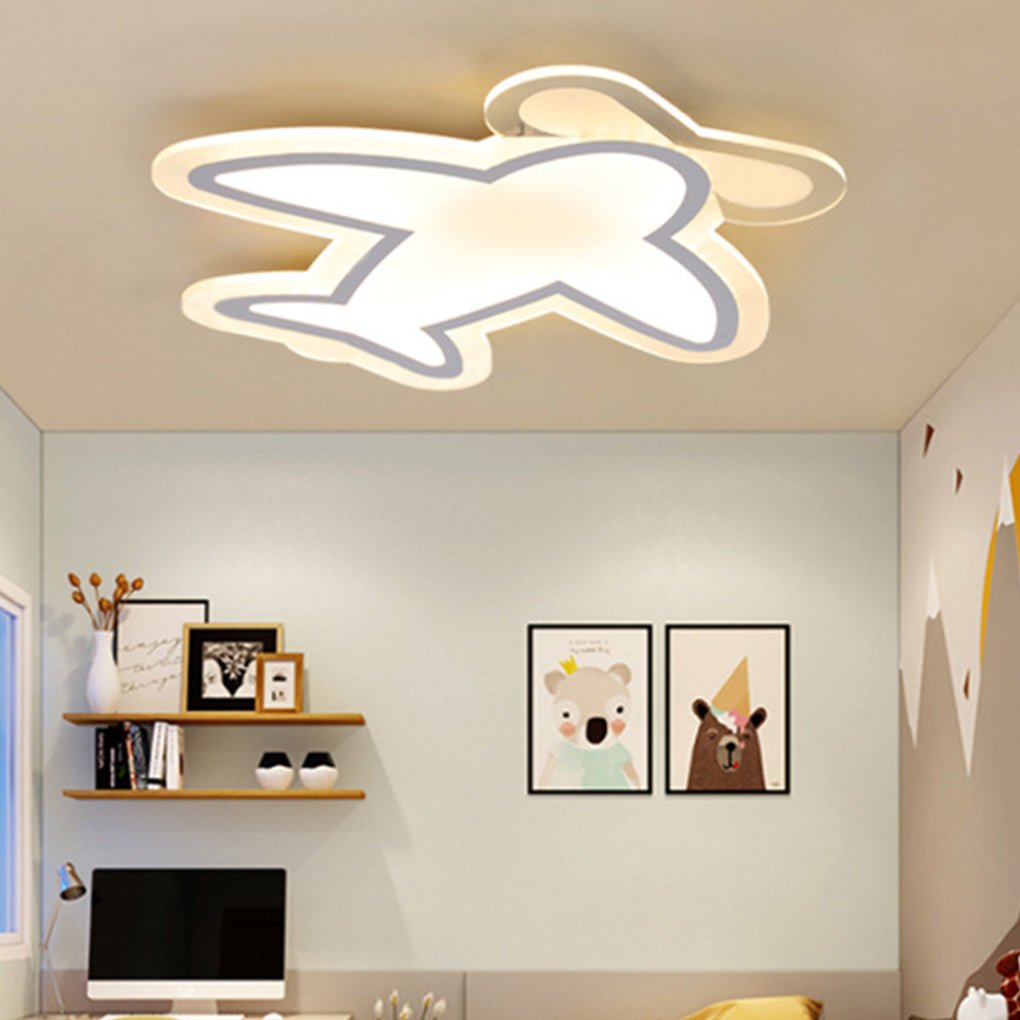 LED Aircraft White Iron Modern Flush Mount Light