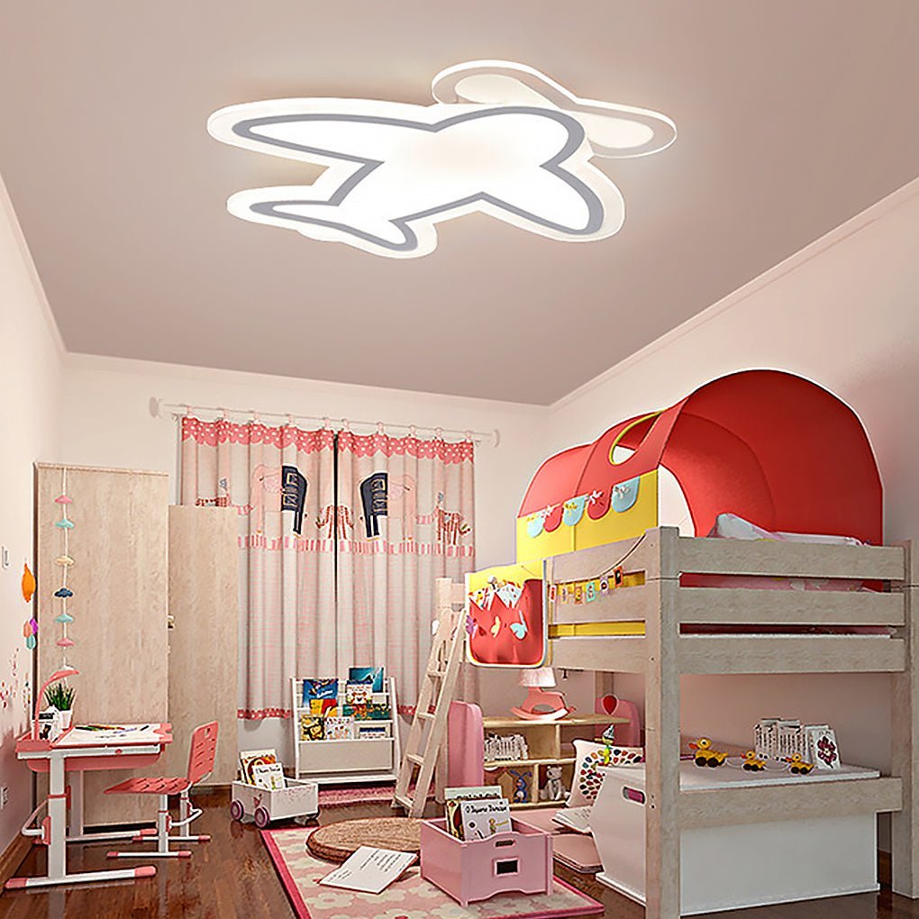 LED Aircraft White Iron Modern Flush Mount Light
