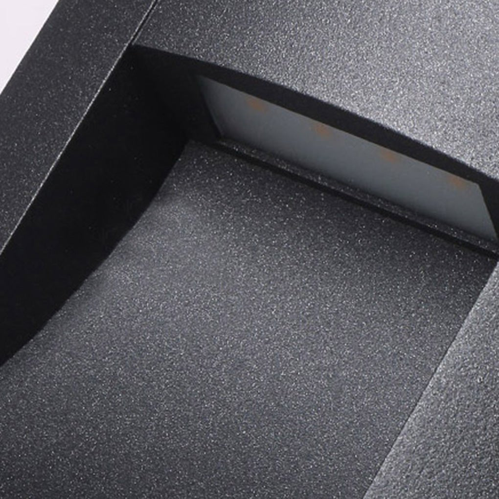 Rectangle Waterproof LED Black Modern Outdoor Step Lights Recessed Stair Sconces-Lighom