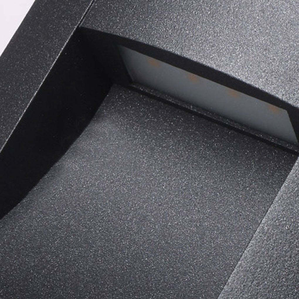 Rectangle Waterproof LED Black Modern Outdoor Step Lights Recessed Stair Sconces-Lighom
