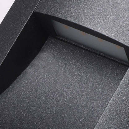 Rectangle Waterproof LED Black Modern Outdoor Step Lights Recessed Stair Sconces-Lighom
