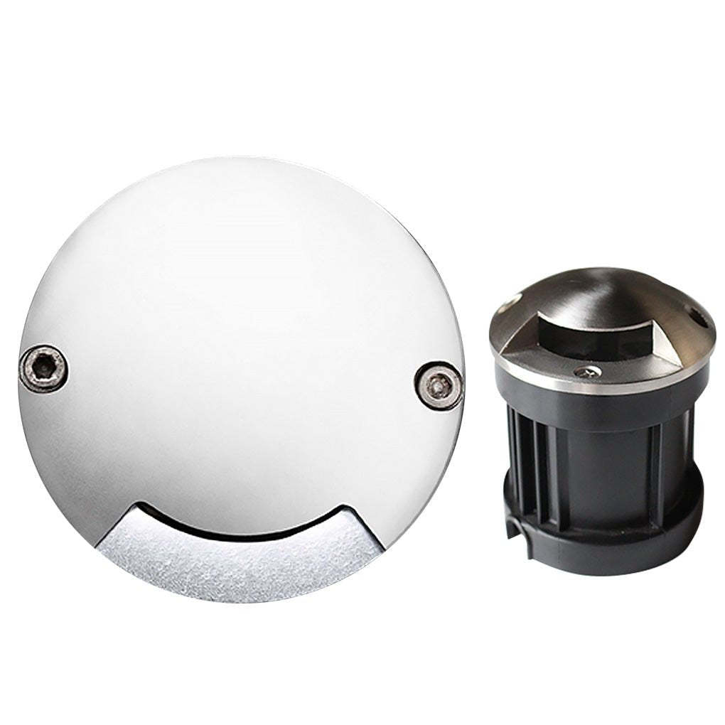 Round DC12V Modern Recessed LED Step Lights Waterproof Underground Garden Deck Lighting-Lighom