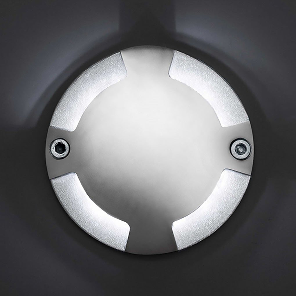 Round DC12V Modern Recessed LED Step Lights Waterproof Underground Garden Deck Lighting-Lighom