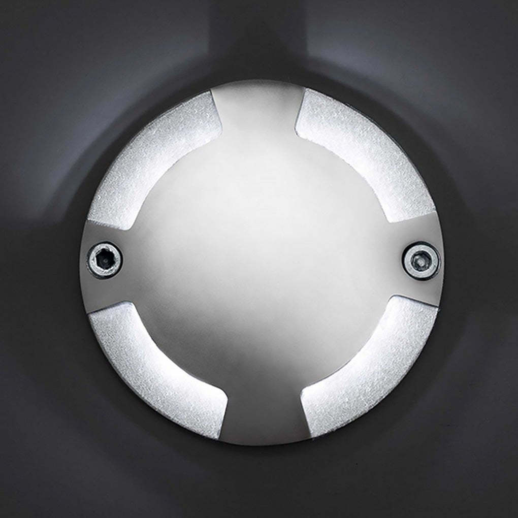 Round DC12V Modern Recessed LED Step Lights Waterproof Underground Garden Deck Lighting-Lighom