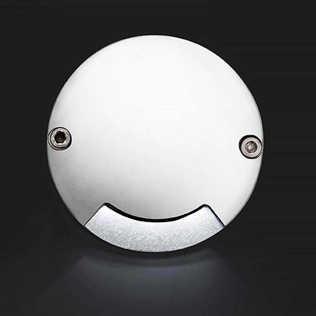 Round DC12V Modern Recessed LED Step Lights Waterproof Underground Garden Deck Lighting-Lighom