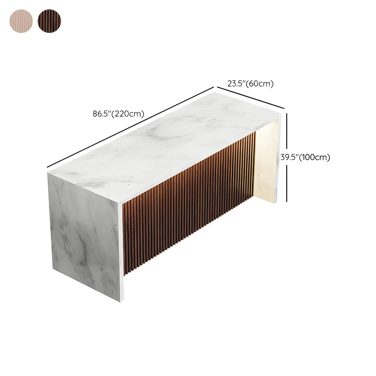 Modern LED White Marble Tall Bar Table — White / Table Only