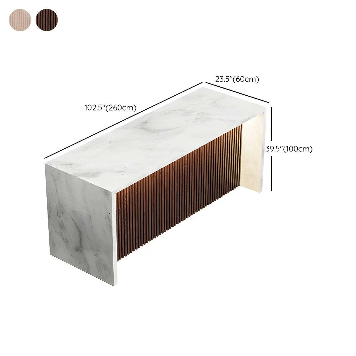 Modern LED White Marble Tall Bar Table — White / Table Only