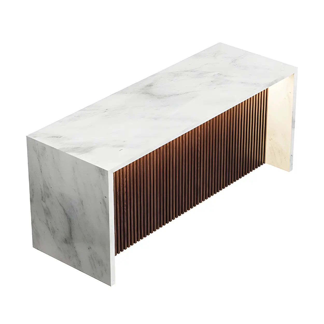 Modern LED White Marble Tall Bar Table — White / Table Only