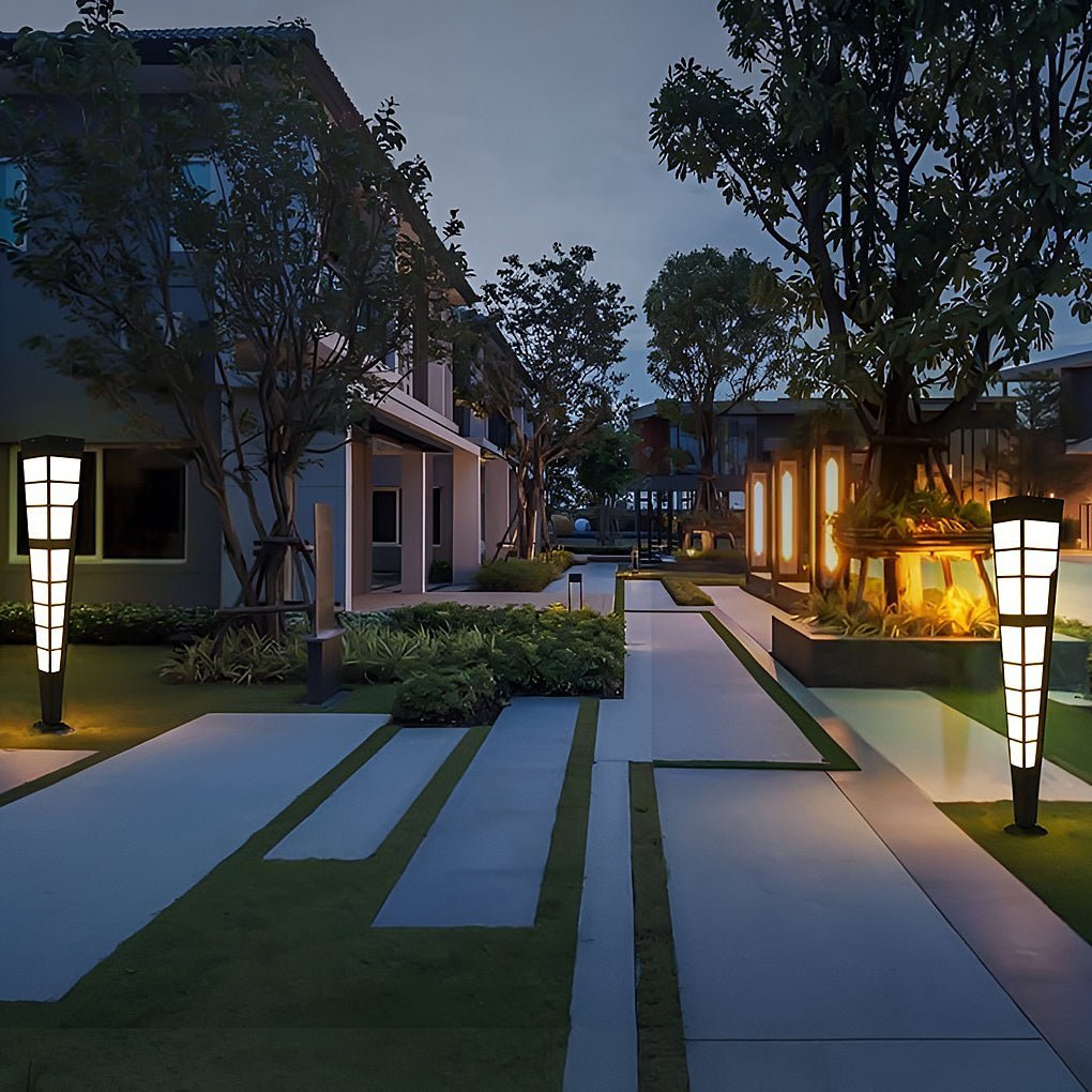 LED Outdoor Post Lights Garden Lights Outside Lights Geometric Shaped Patio Lights-Lighom