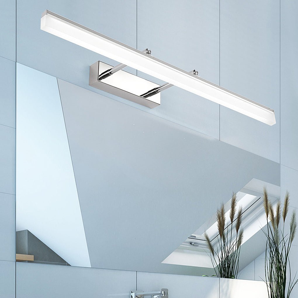 Retractable Over Mirror Bathroom Vanity Light with Acrylic Bar and Stainless Steel Fixture-Lighom