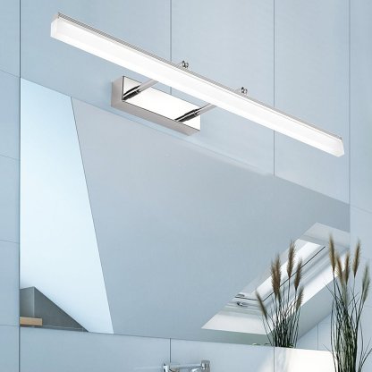 Retractable Over Mirror Bathroom Vanity Light with Acrylic Bar and Stainless Steel Fixture-Lighom
