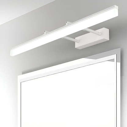 Retractable Over Mirror Bathroom Vanity Light with Acrylic Bar and Stainless Steel Fixture-Lighom