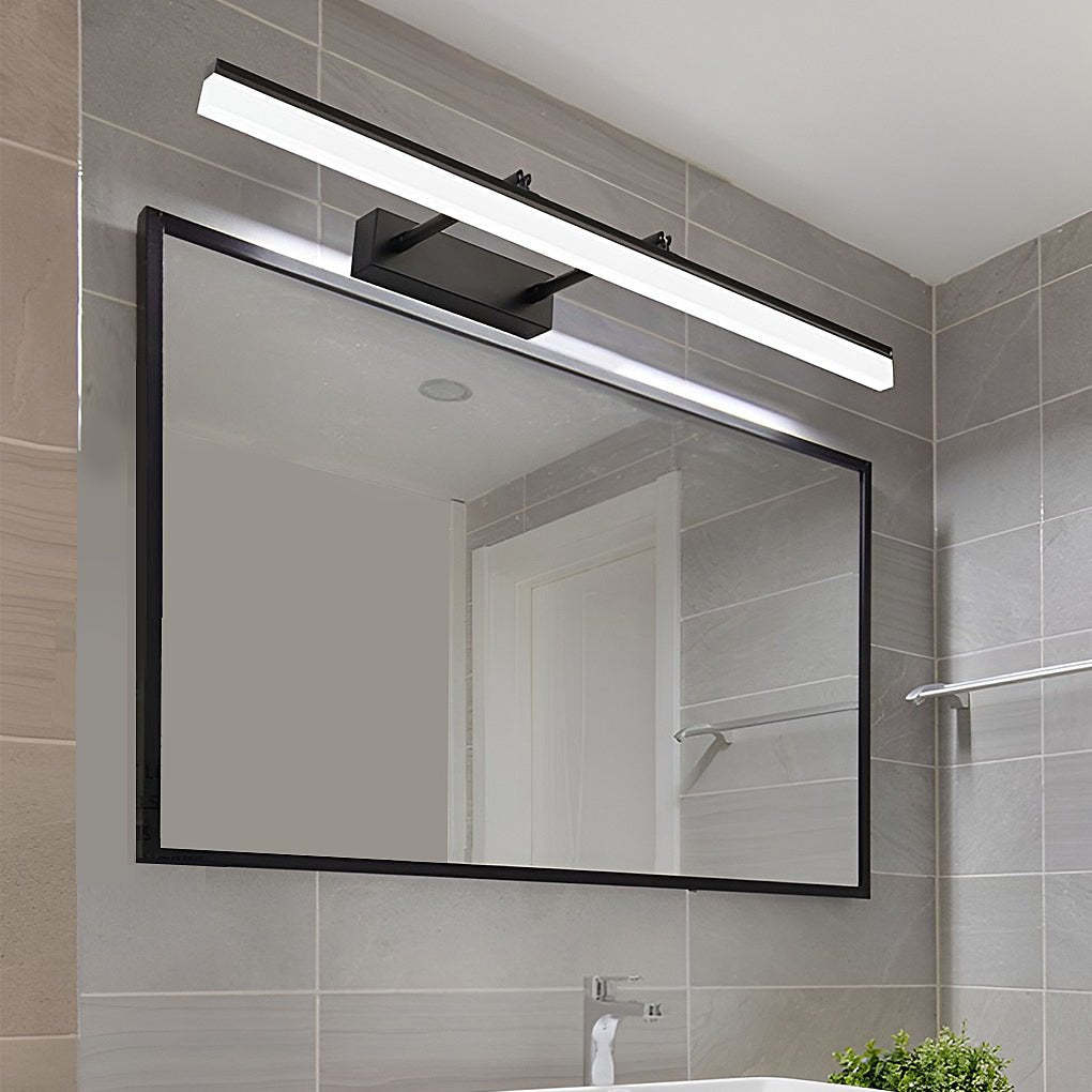 Retractable Over Mirror Bathroom Vanity Light with Acrylic Bar and Stainless Steel Fixture-Lighom