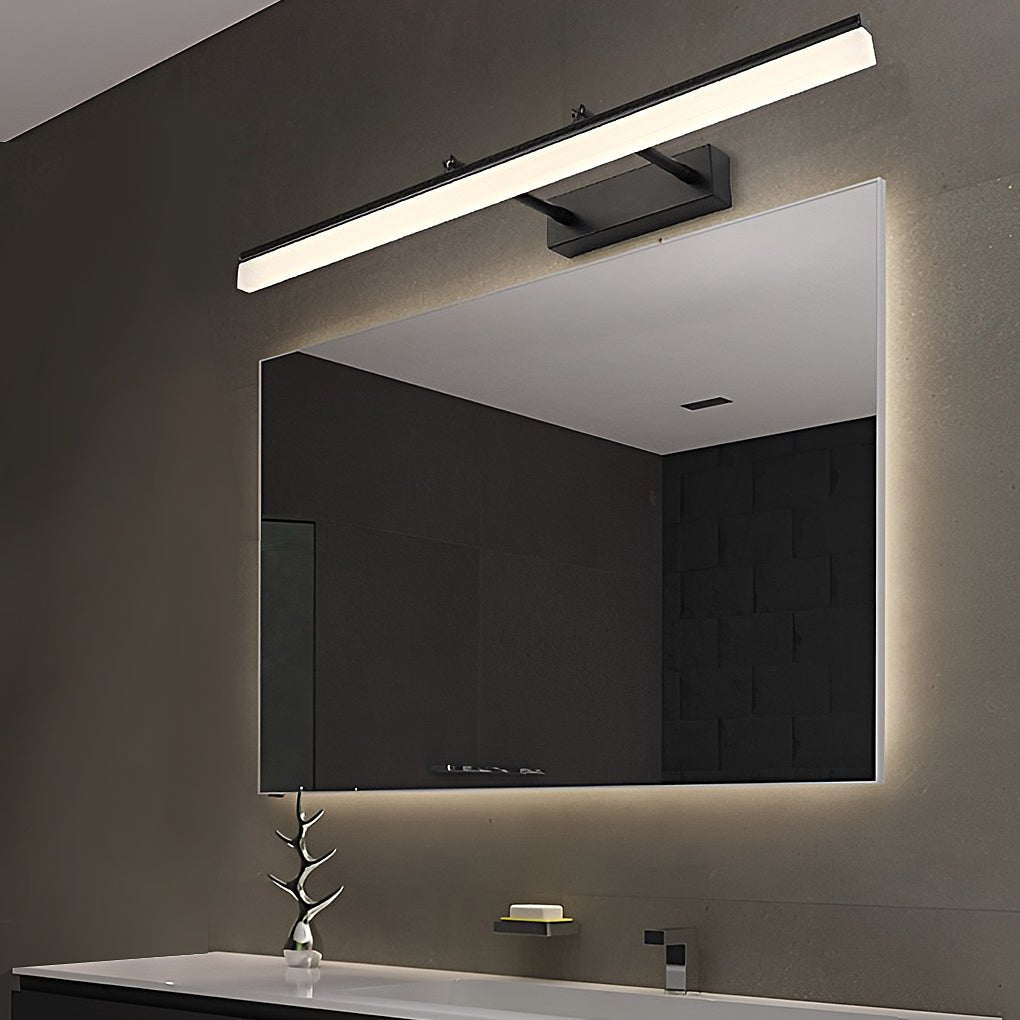 Retractable Over Mirror Bathroom Vanity Light with Acrylic Bar and Stainless Steel Fixture-Lighom