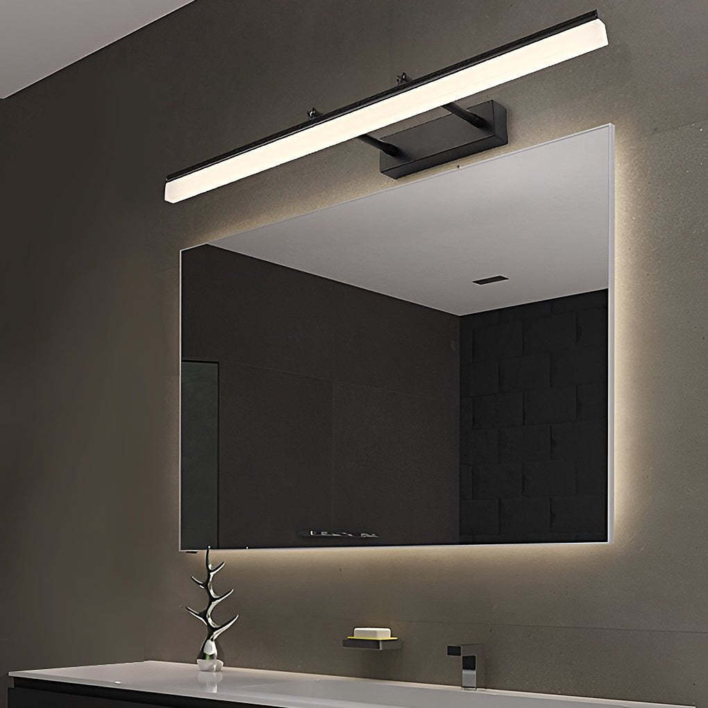 Retractable Over Mirror Bathroom Vanity Light with Acrylic Bar and Stainless Steel Fixture-Lighom