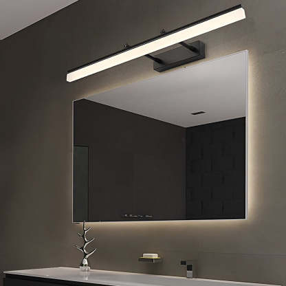 Retractable Over Mirror Bathroom Vanity Light with Acrylic Bar and Stainless Steel Fixture-Lighom