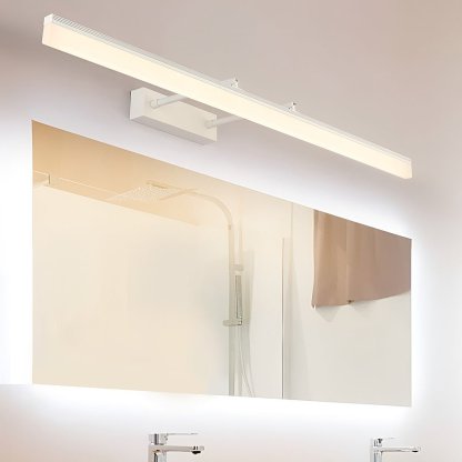 Retractable Over Mirror Bathroom Vanity Light with Acrylic Bar and Stainless Steel Fixture-Lighom