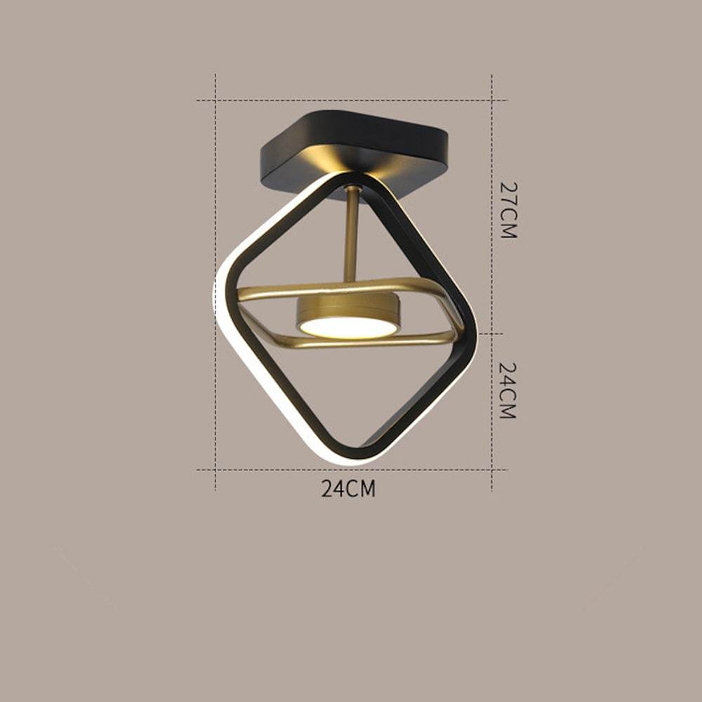 Circle Square Dimmable LED Modern Entry Ceiling Light Flush Mount Lighting-Lighom
