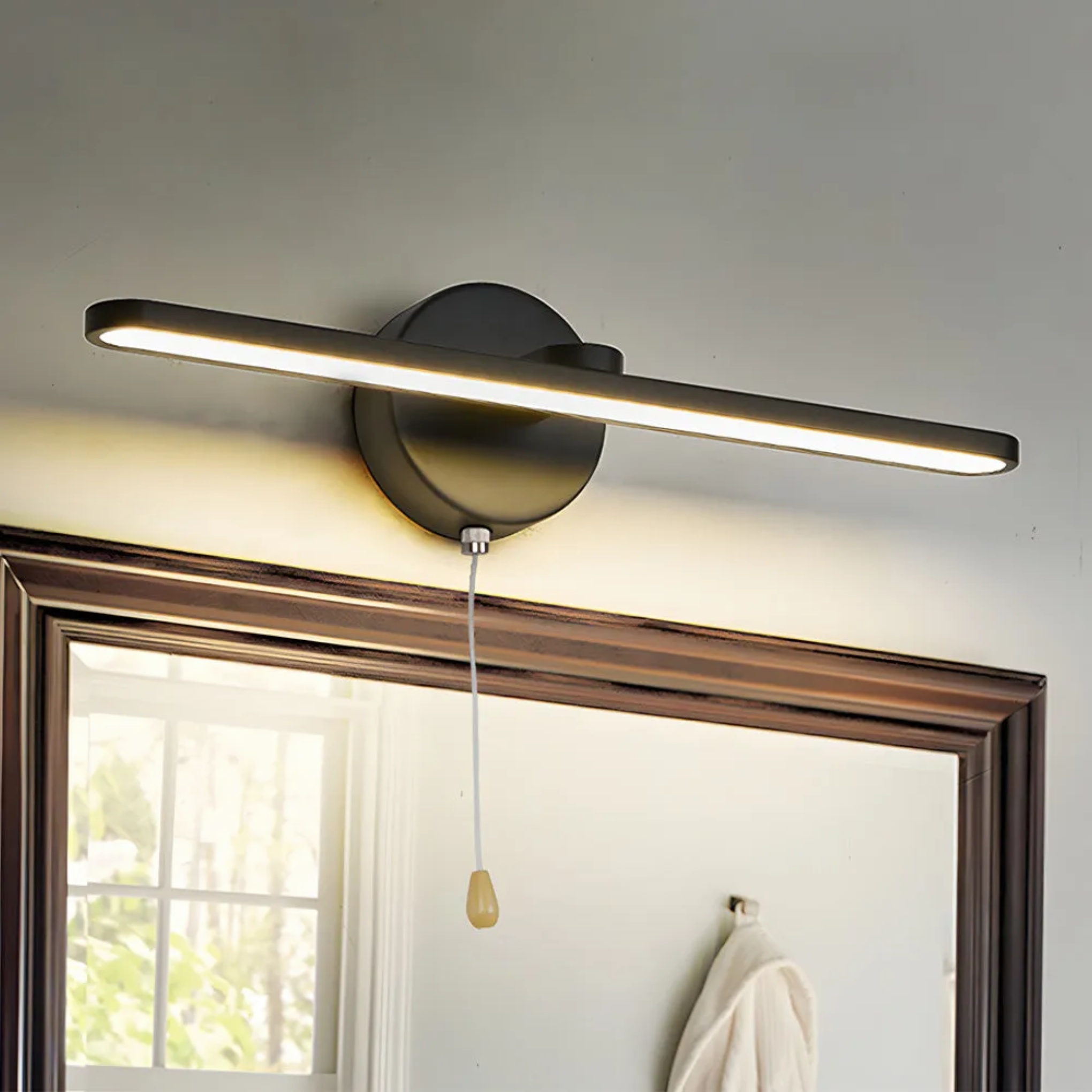 Lighom modern rope vanity synthetic picture lights — Warm White (3000K) / Bronze
