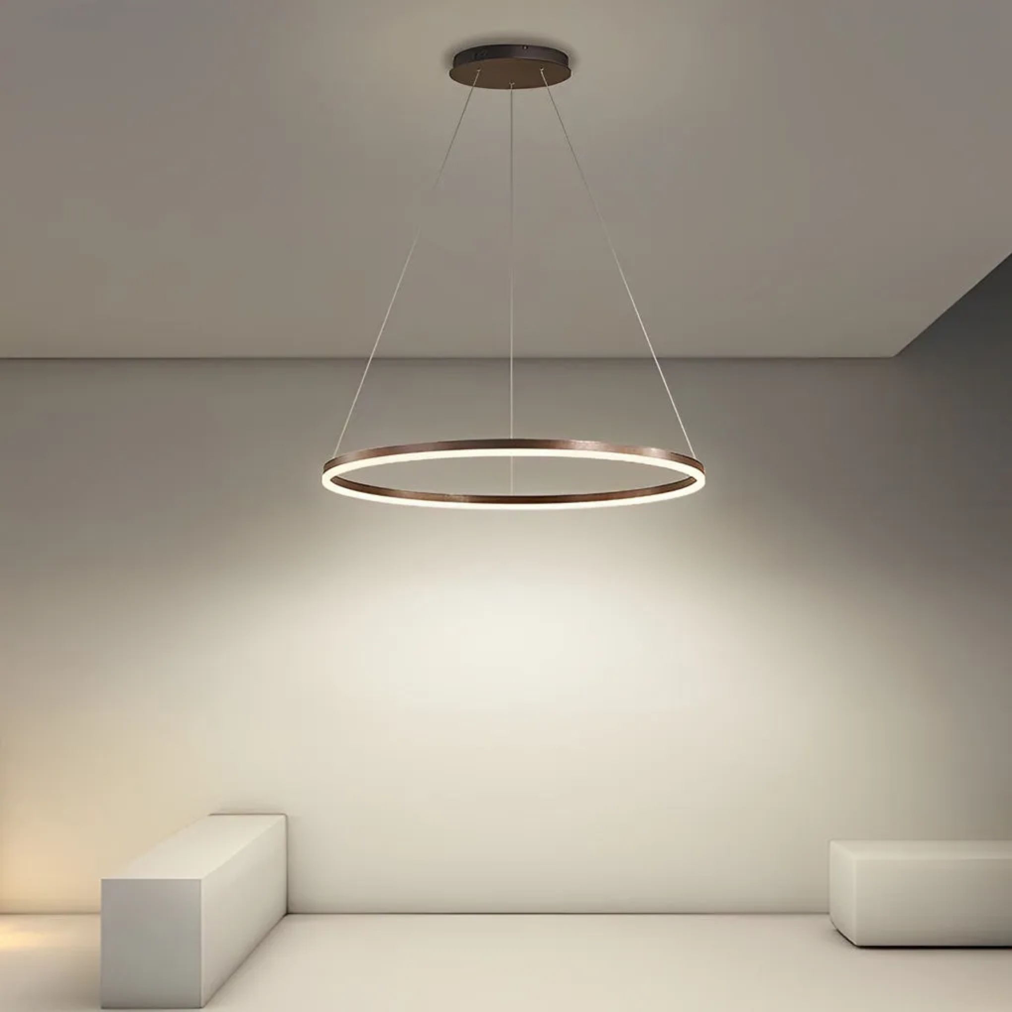 Simple circle pendant lighting in acrylic — Cool White (6000K)