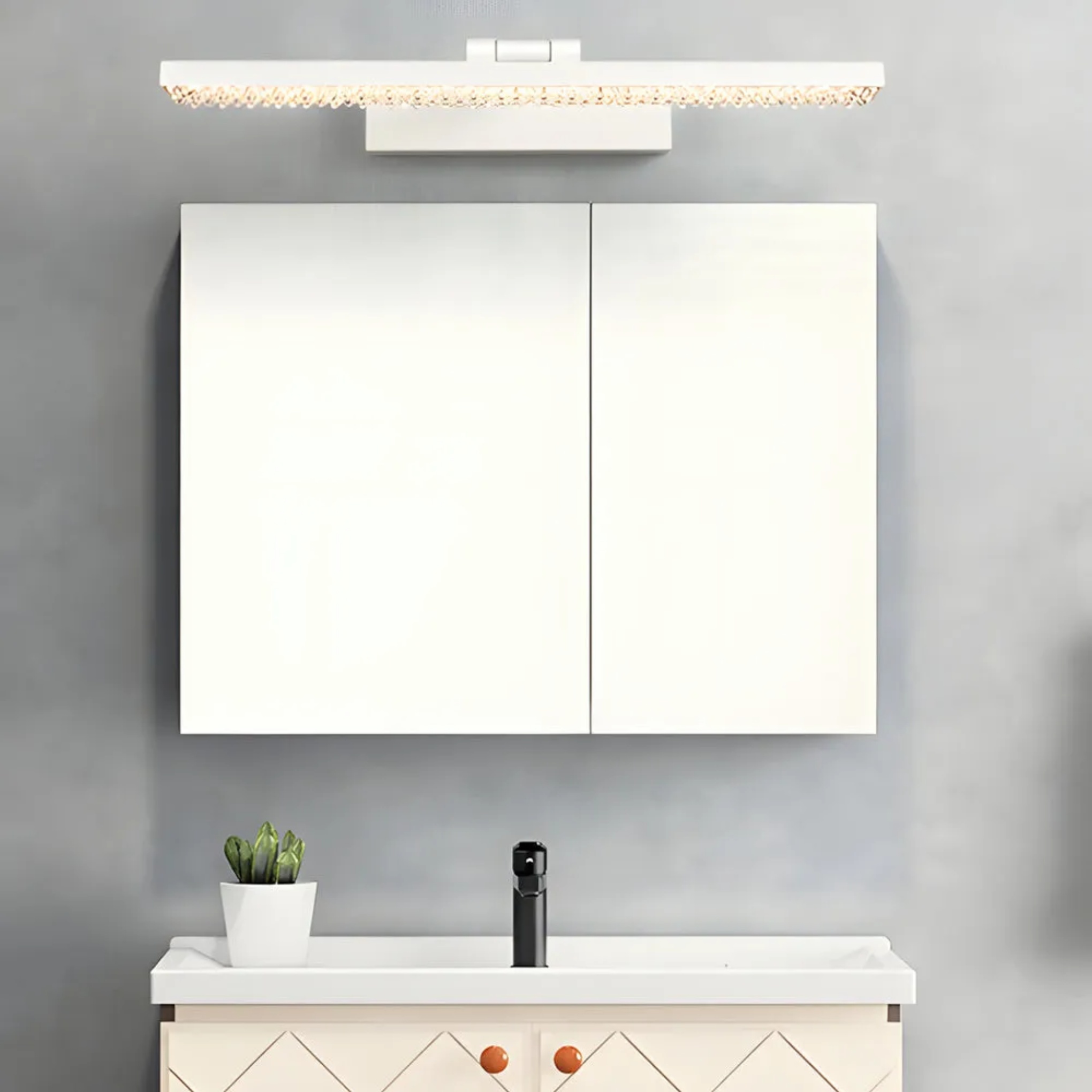 Modern 160 vanity acrylic bathroom vanity lighting — 15.7" L / Matte Black