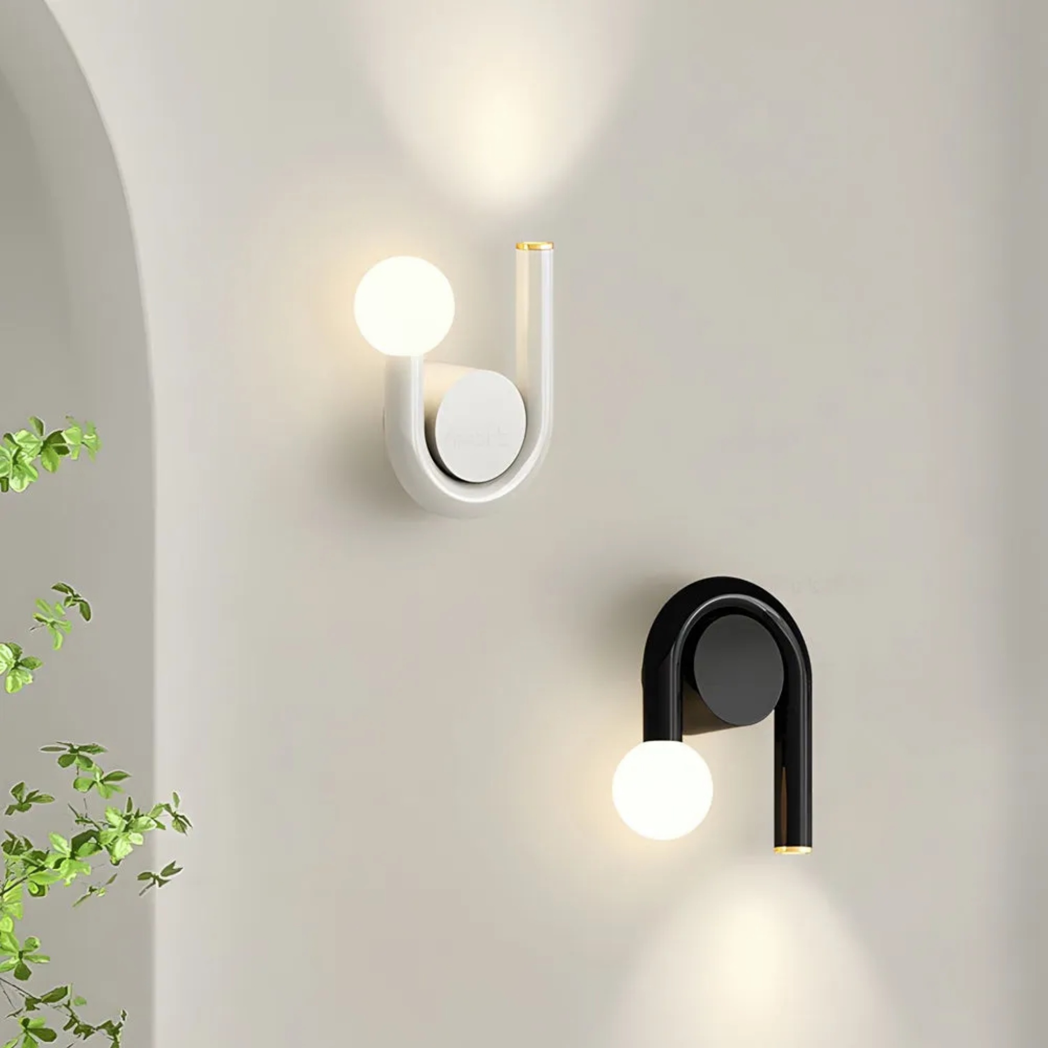 Black u-shape vanity wall sconces — Matte Black