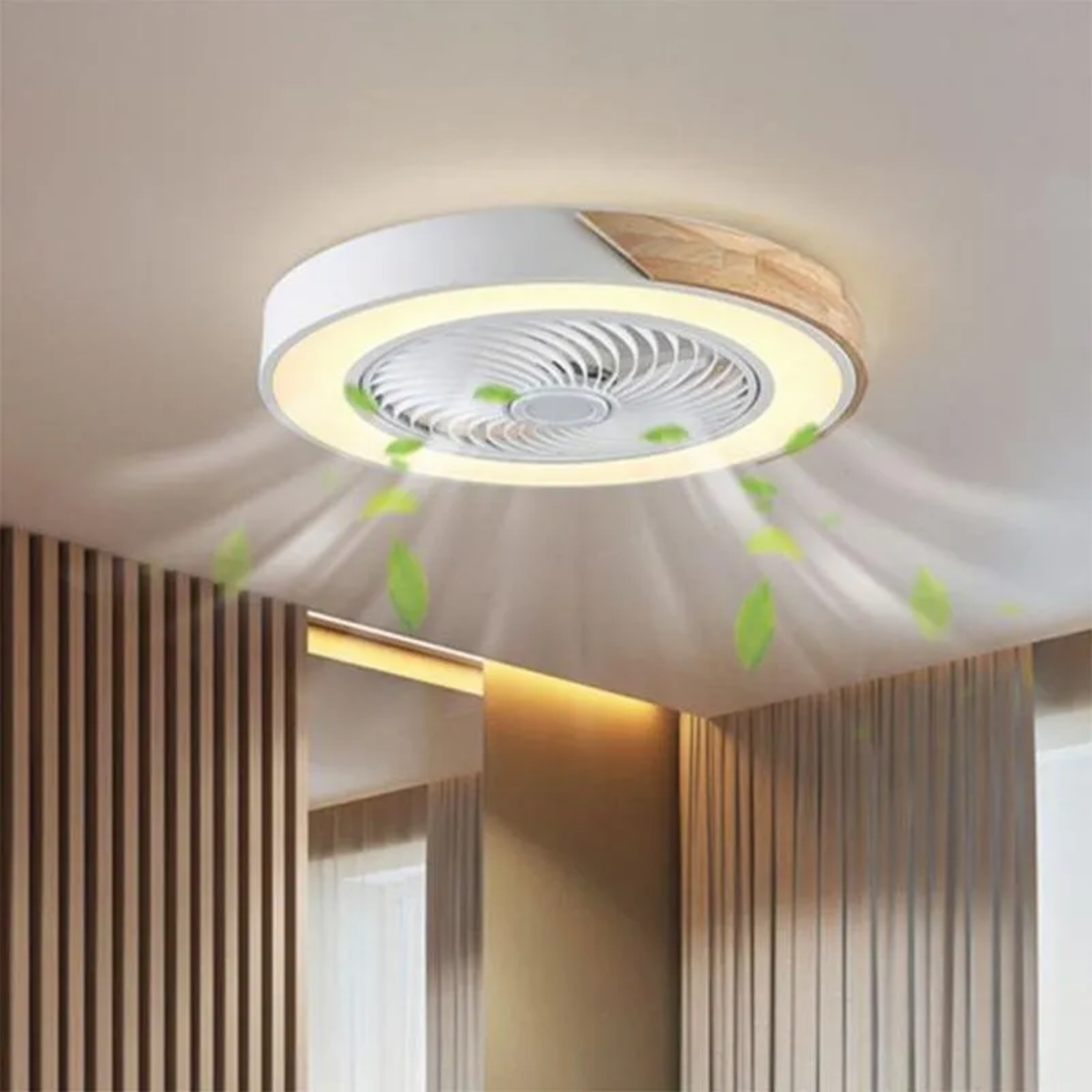 Lighom modern round bladeless gold ceiling fans