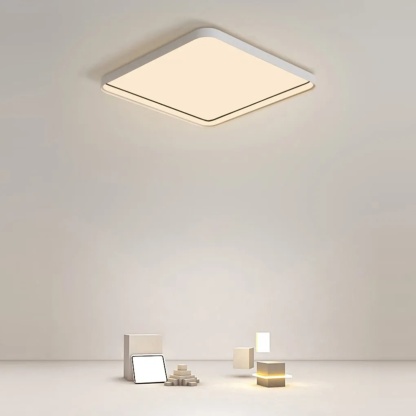 Modern edge white synthetic flush mount lighting, Lighom — 16" / Cool White (6000K)