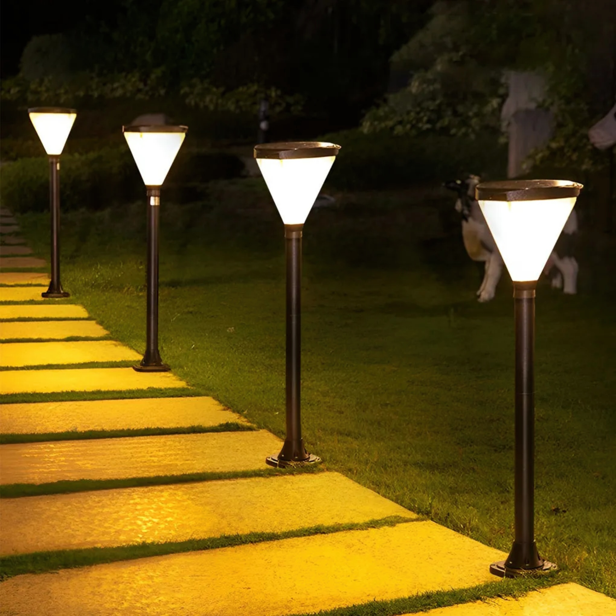Black modern cone insert landscape lighting — 31"