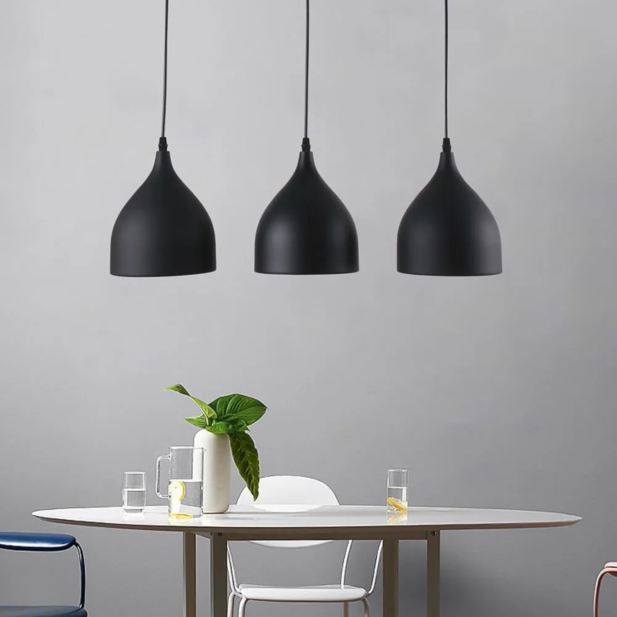 Modern 3-light island white pendant lighting in metal