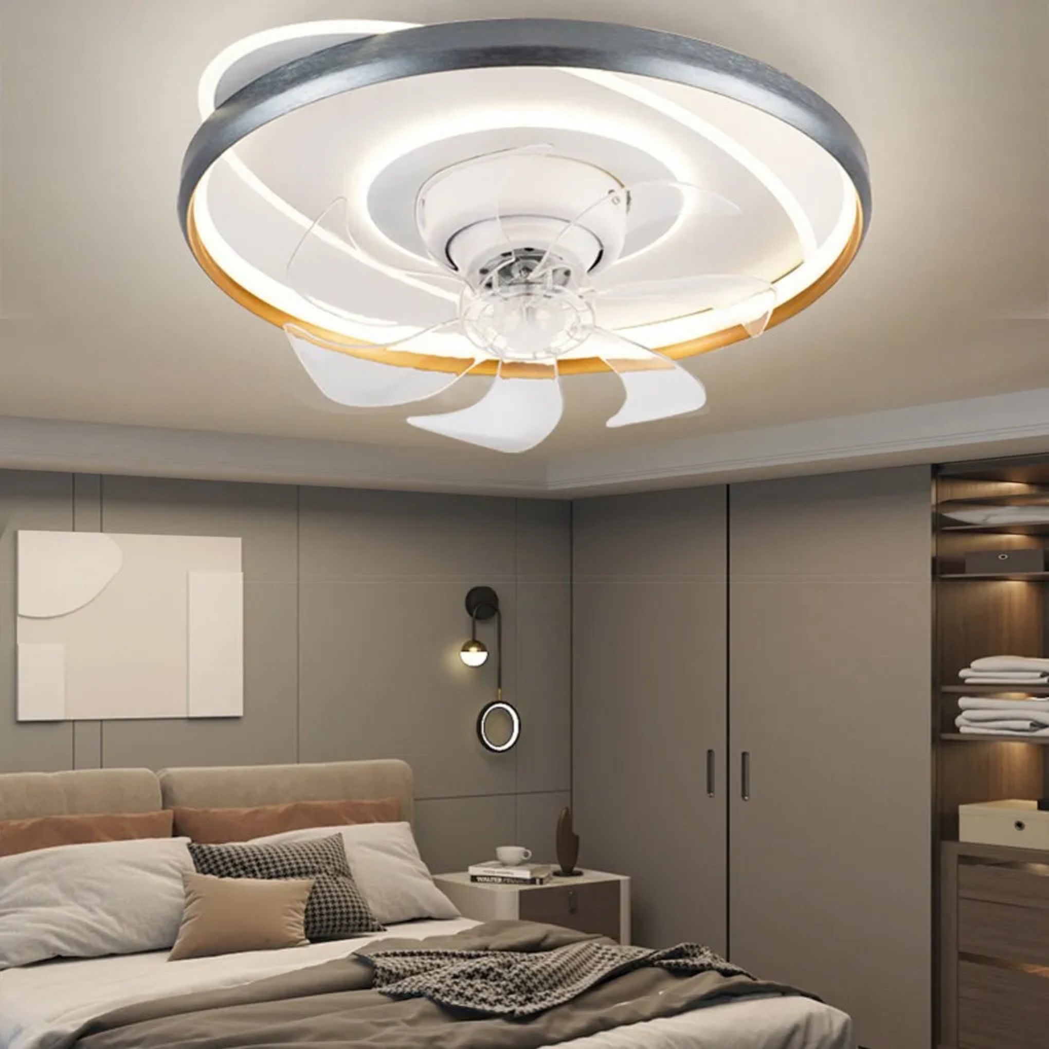 Industrial 360 rotatable blue ceiling fans, Lighom
