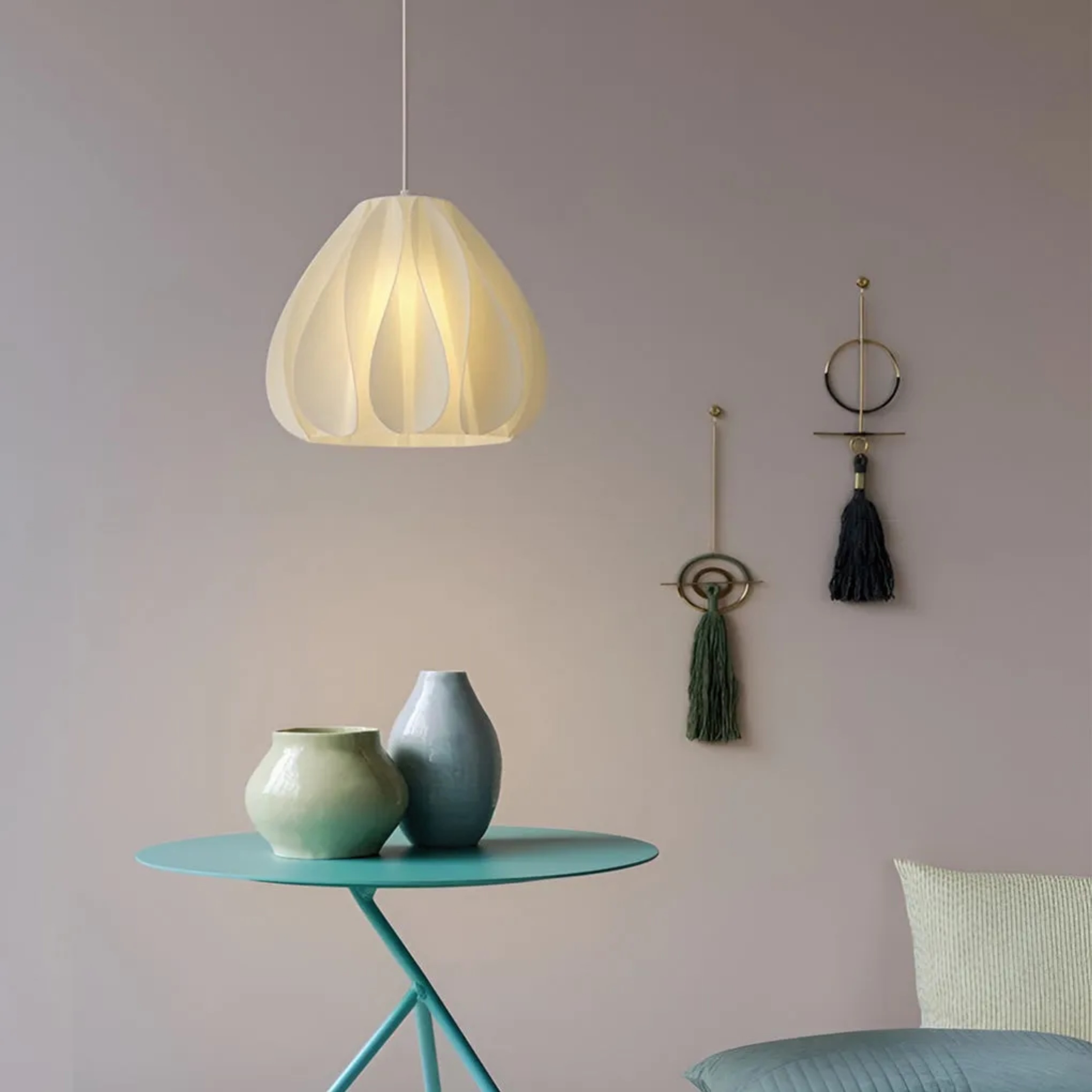 Modern printing white synthetic pendant lighting — Variant C
