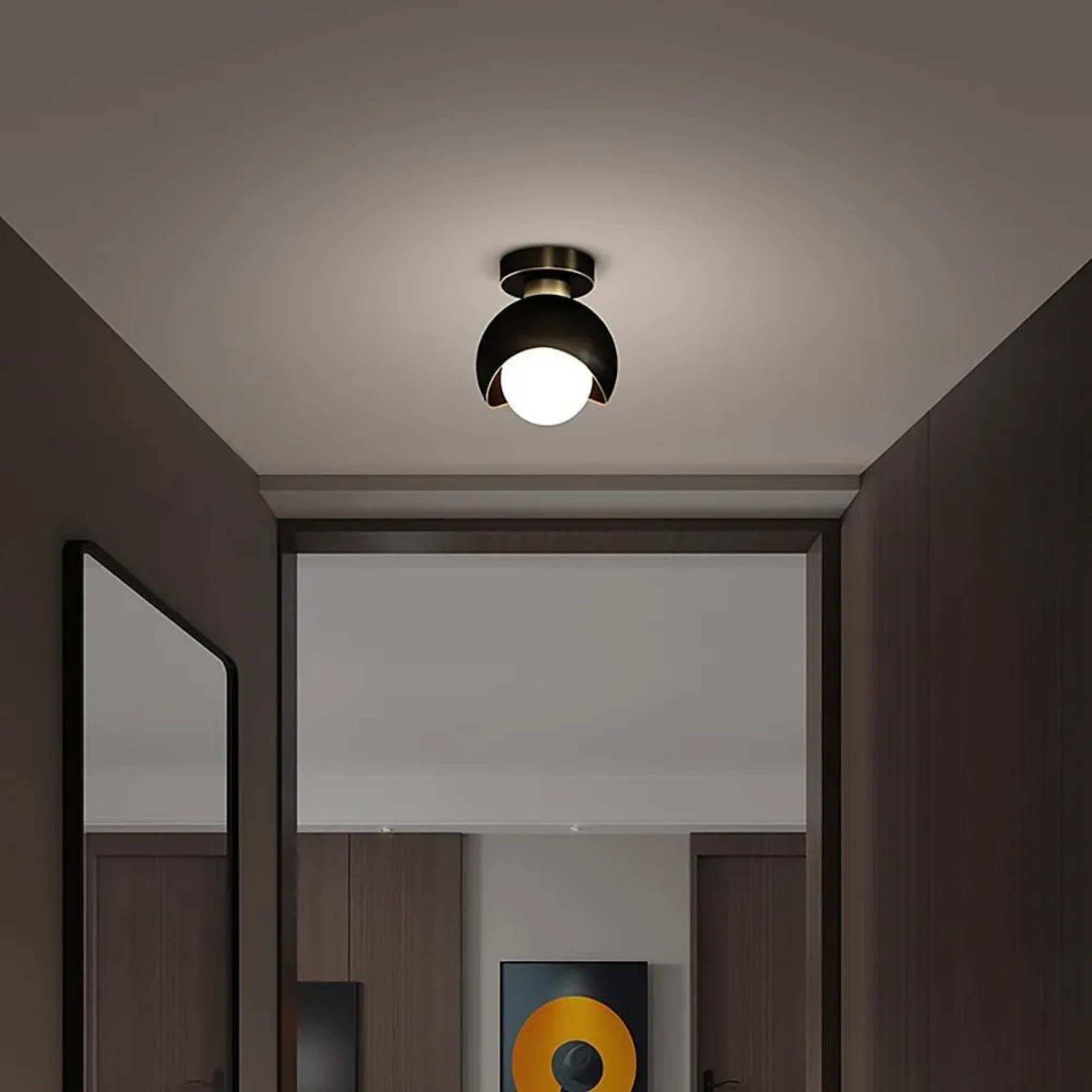 Bronze copper globe small flush mount lighting - nordic
