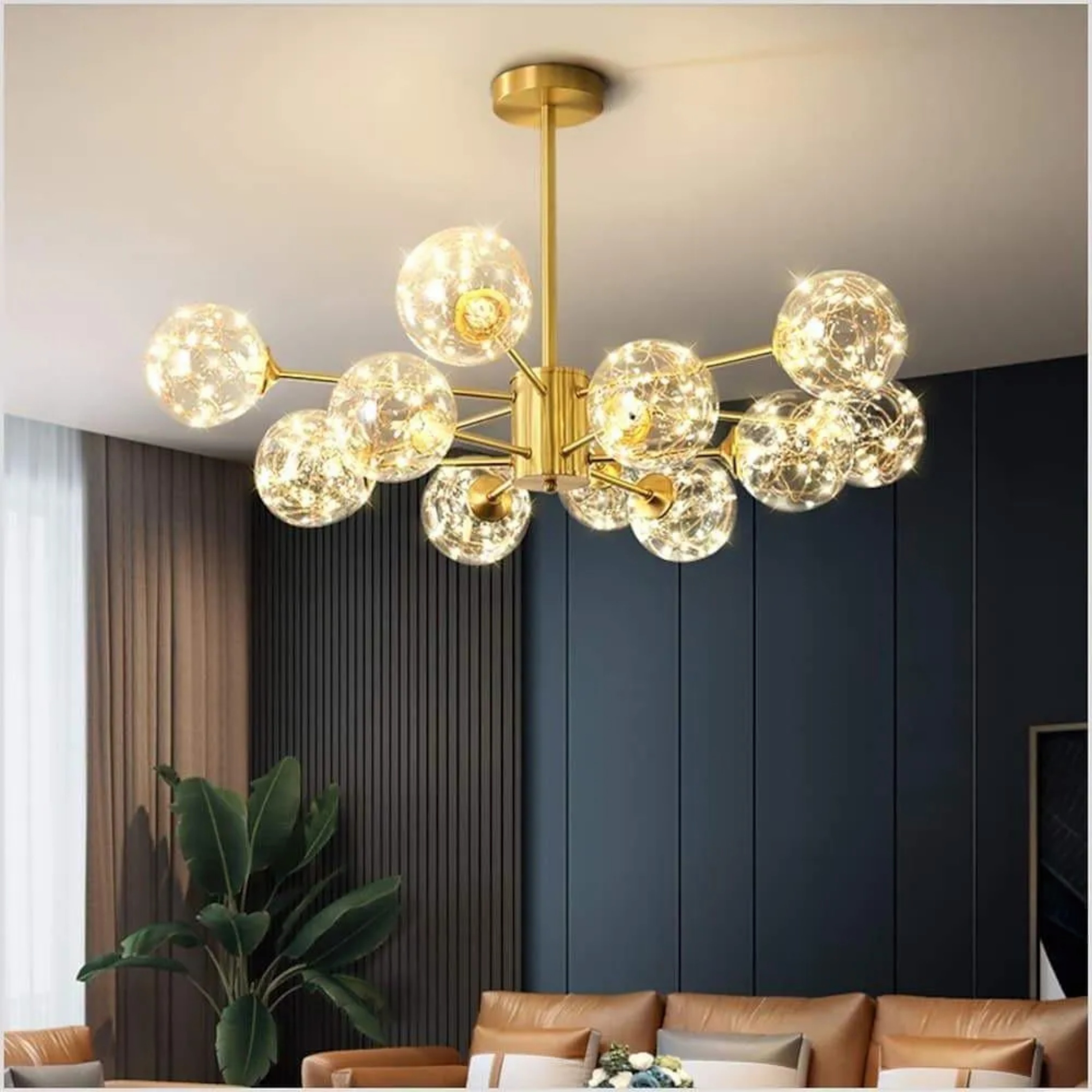 Gold modern 6-light chandeliers