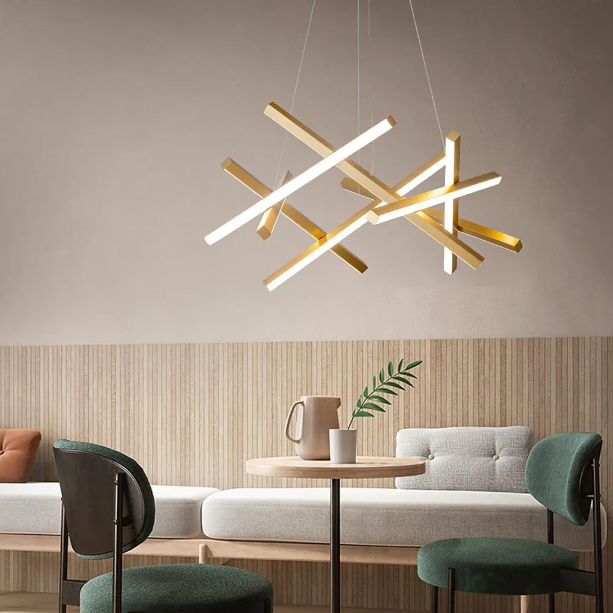 Modern 8-light sputnik black synthetic chandeliers, Lighom — 25.59" W x 11.02" H / Warm White (3000K) / Matte Black