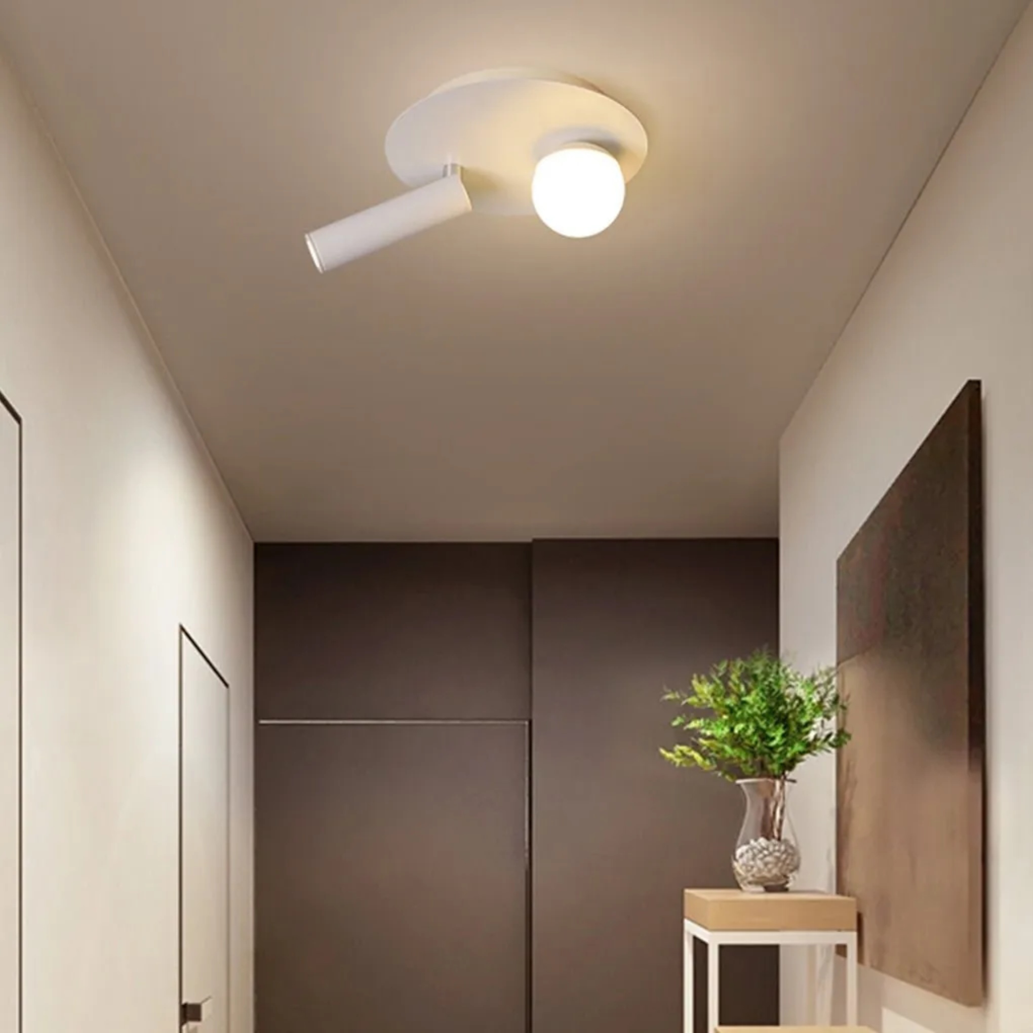 Lighom bulb small white flush mount lighting — Warm White (3000K)