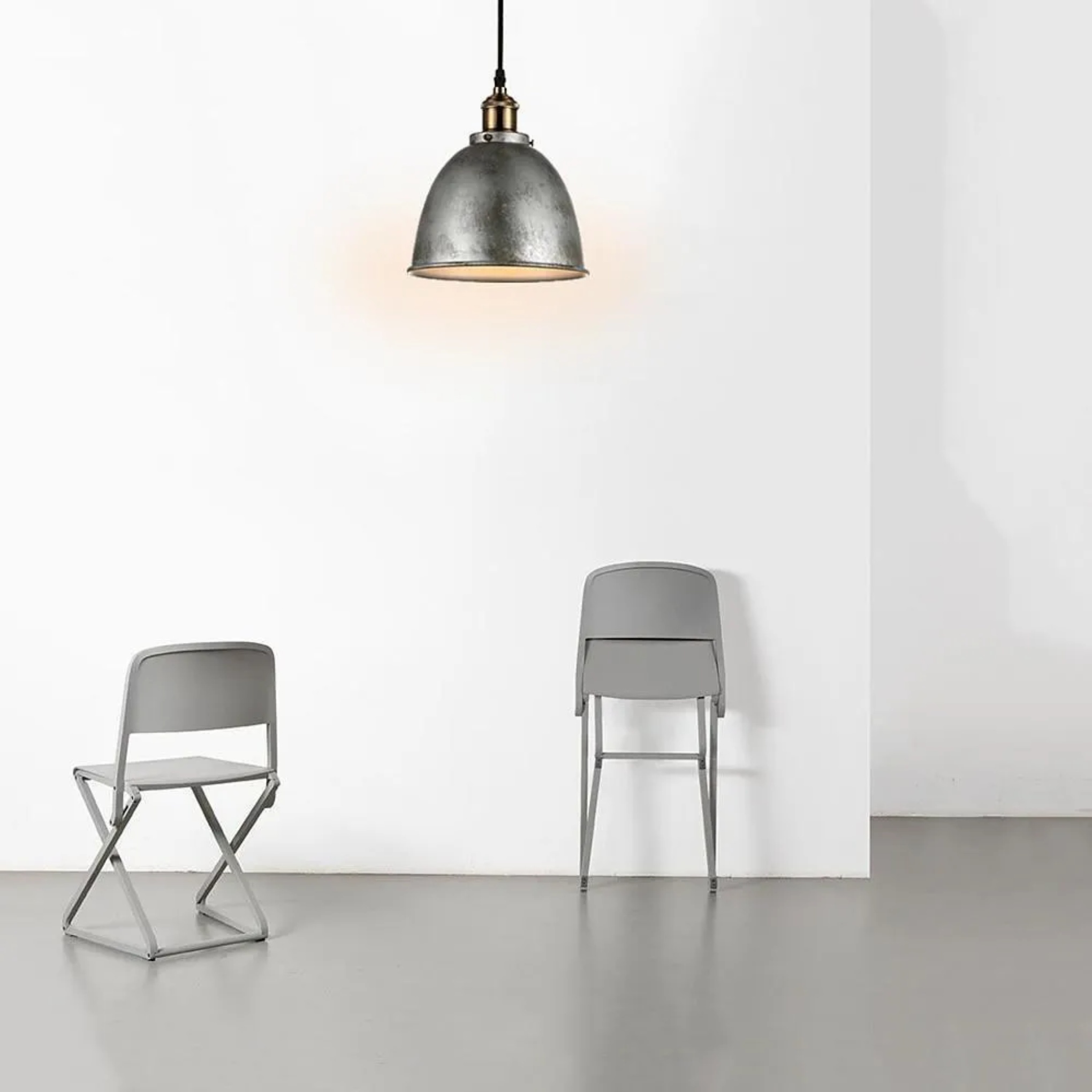 Industrial dome bowl white metal pendant lighting, Lighom