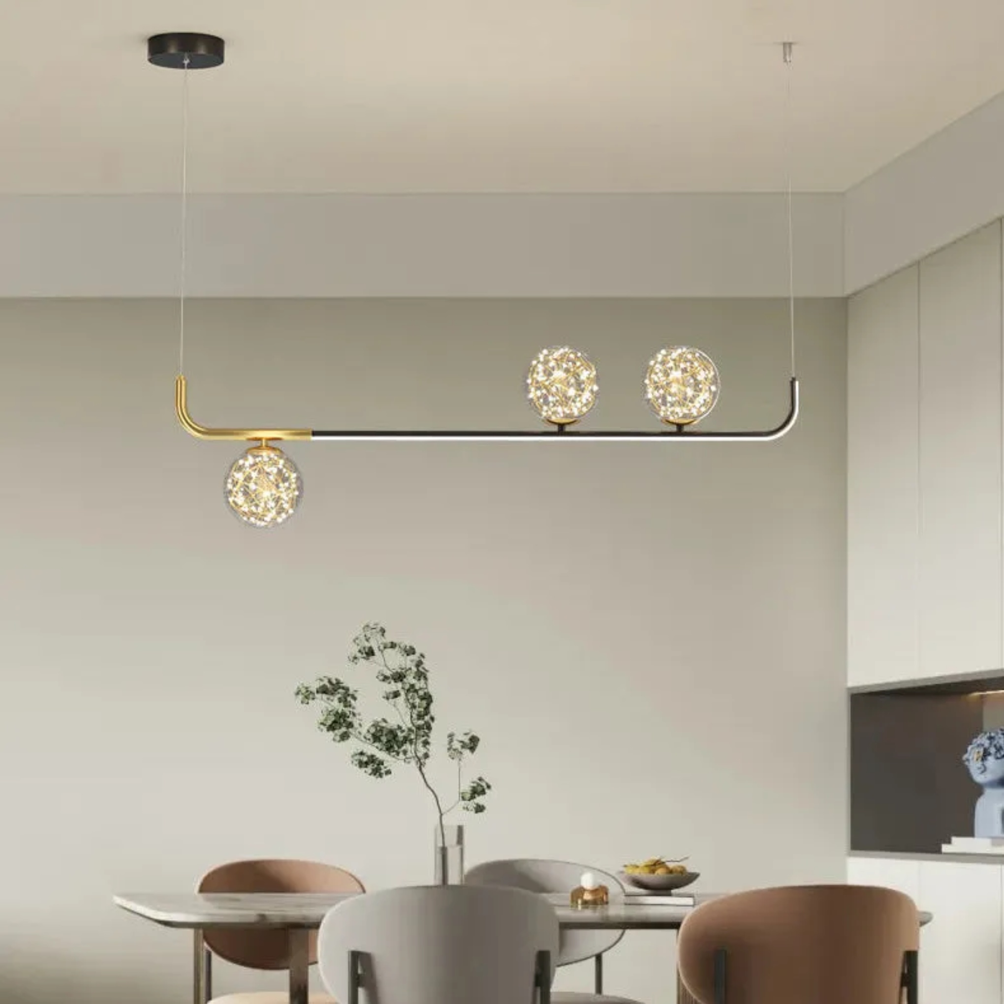 Curved island acrylic chandeliers for bedroom — 110V-120V (US/CA