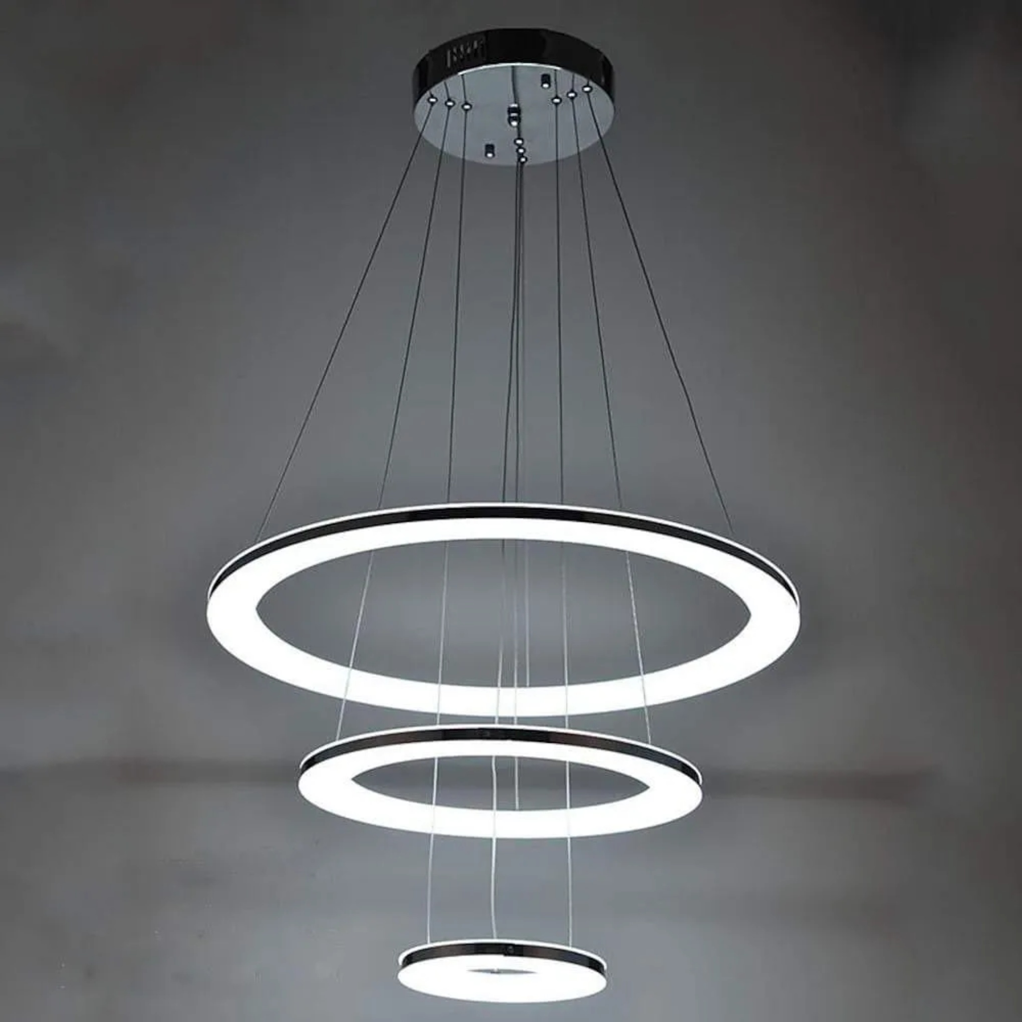 3-ring synthetic chandeliers for entryway — Warm White (3000K)
