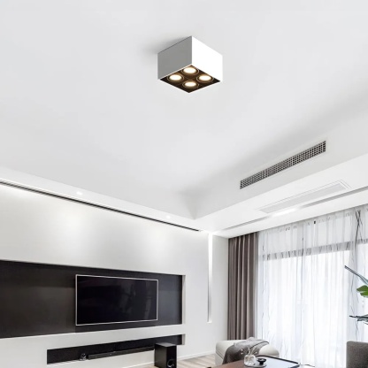 Lighom modern 4-head spotlight black directional & spot lights — Cool White (6000K) / 7W